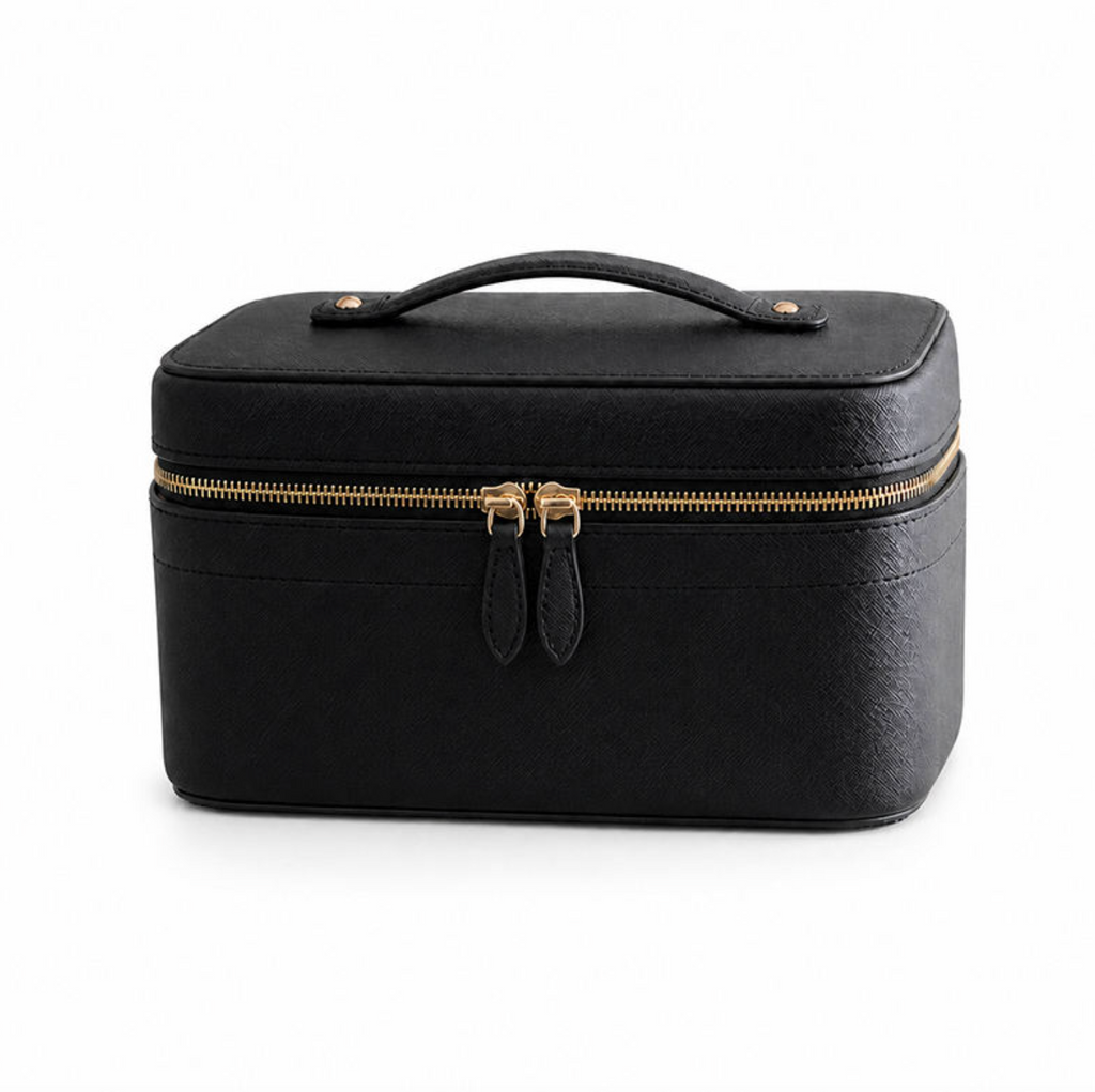 Luxury PU Leather Cosmetic Travel Organizer – Spacious Beauty & Makeup Storage Case
